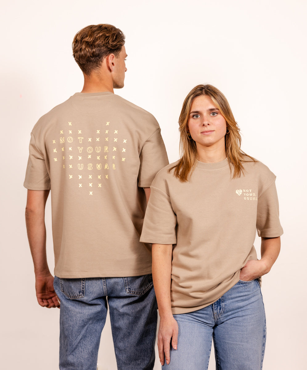 Oversized ecological T-shirt - Wet Sand