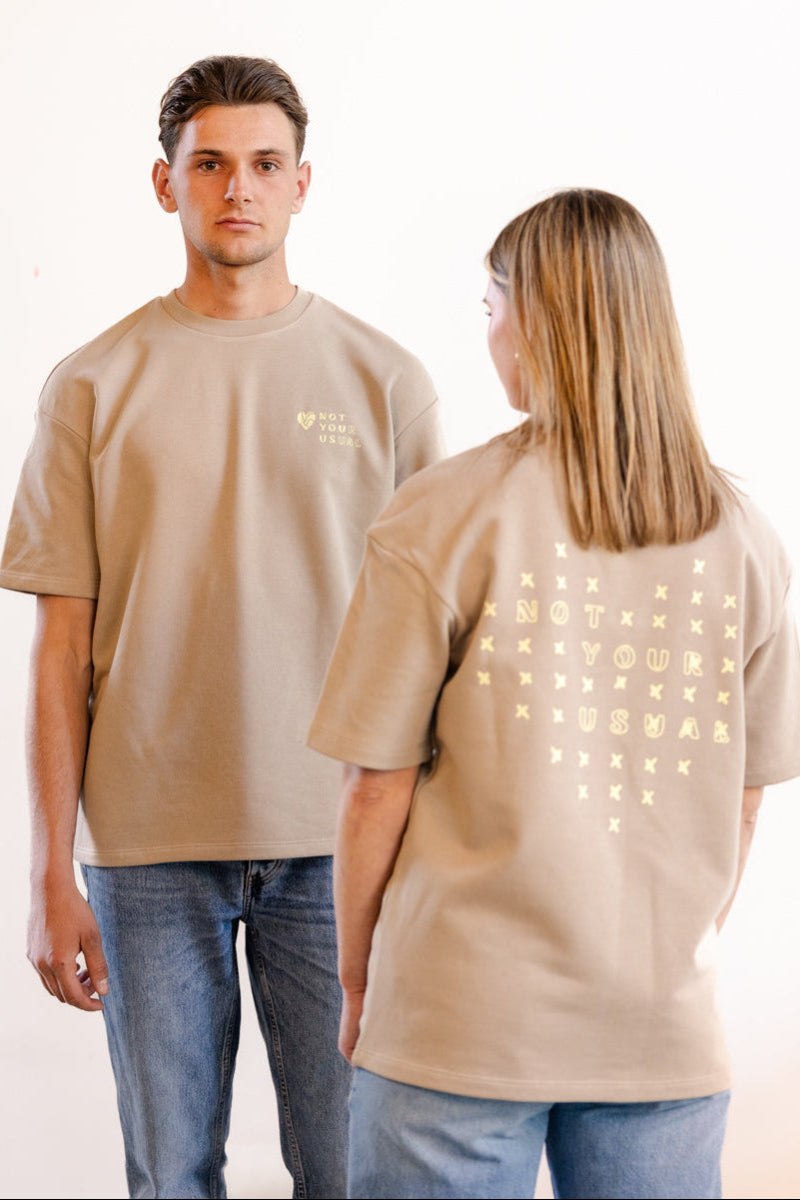 Oversized ecological T-shirt - Wet Sand