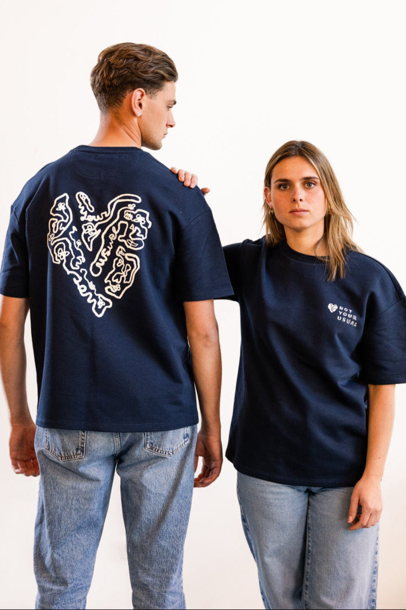 Oversized ecological T-shirt - Navy